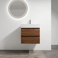 Streamdale 24" Wood Grain Vanity with Resin Sink & Soft-Close Drawers