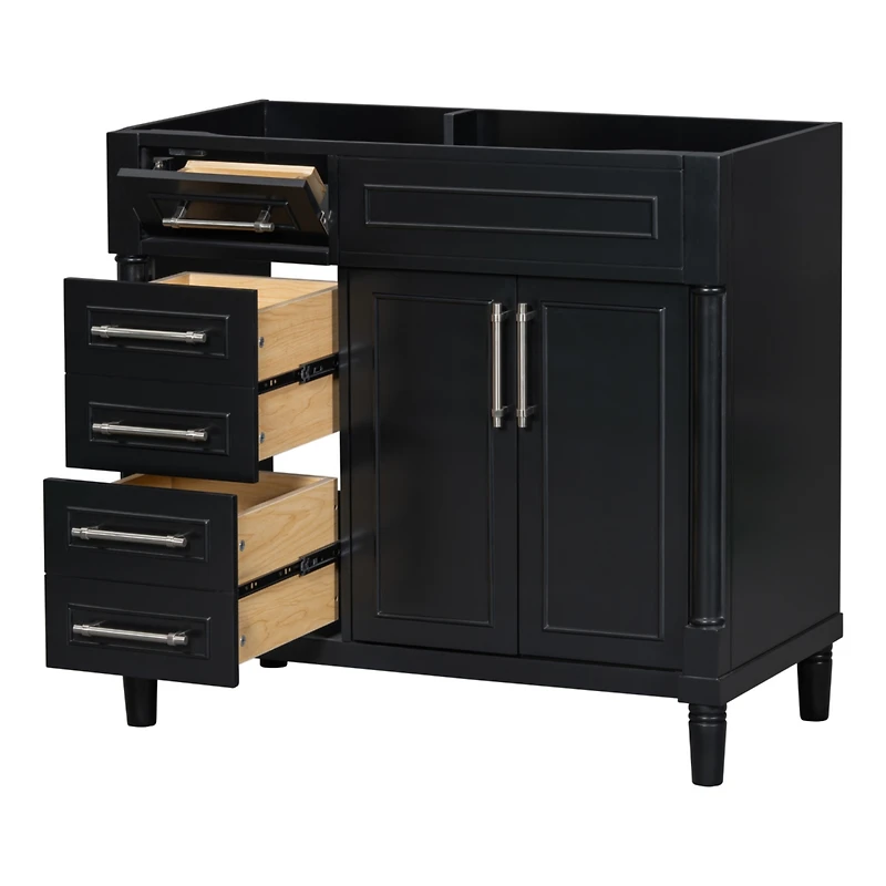Streamdale 36" Freestanding Bathroom Vanity with Ample Storage, Solid Wood Frame