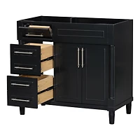 Streamdale 36" Freestanding Bathroom Vanity with Ample Storage, Solid Wood Frame