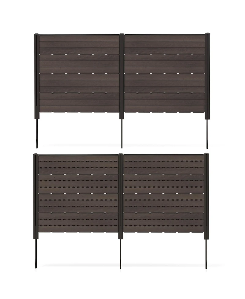 Outdoor Privacy Fence Screen with 5 Ground Stakes for Garden Yard Patio