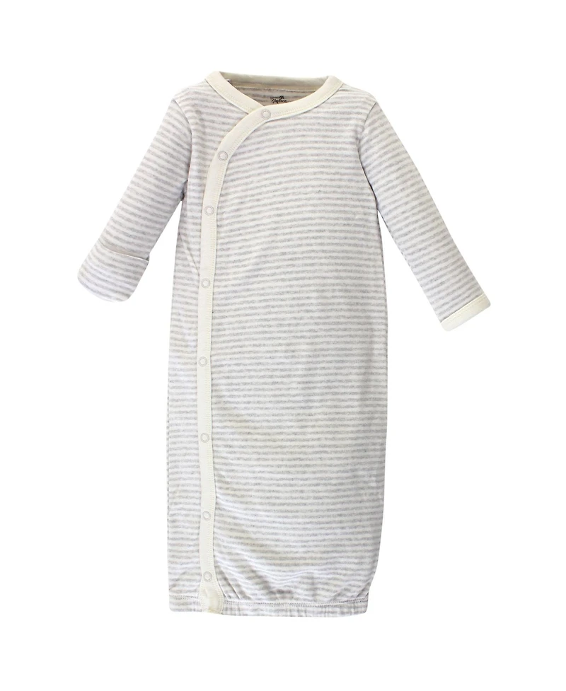 Touched by Nature Baby Boys Unisex Natural Cotton Kimono-Style Gown