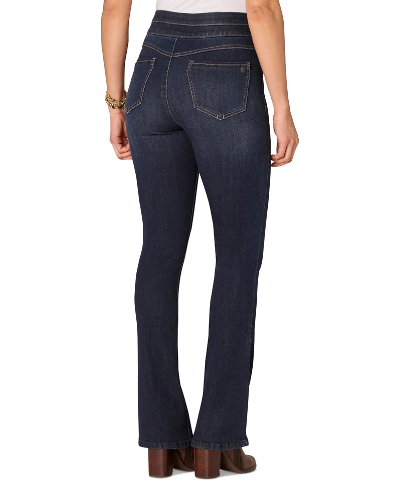 Democracy Petite "Ab"solution Pull-On High-Rise Bootcut Jeans