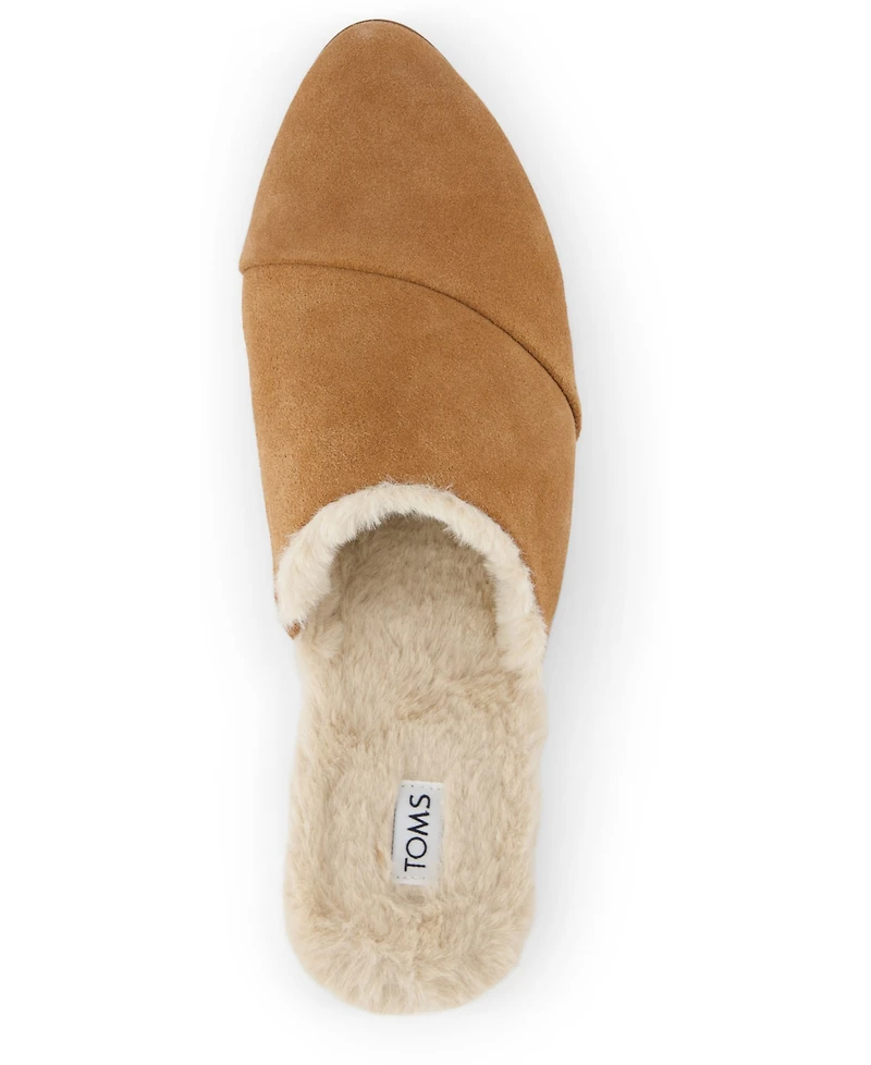 Toms Women's Jade Faux Fur Flat Slip On Mules