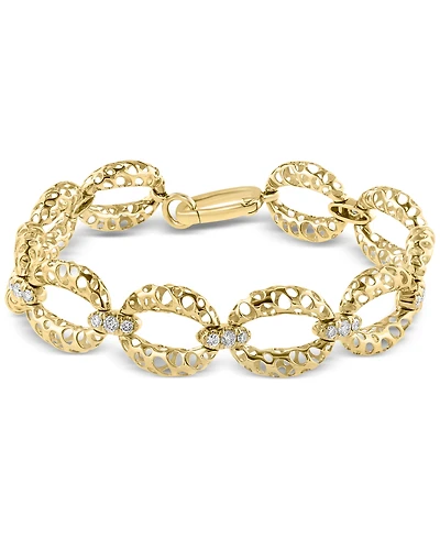 Effy Diamond Openwork Large Link Bracelet (1 ct. t.w.) in 14k Gold