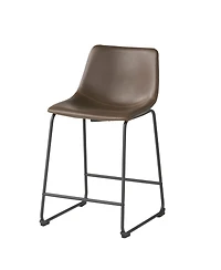 Streamdale Vintage Brown Counter Stools (Set Of 2) With Wide Seat