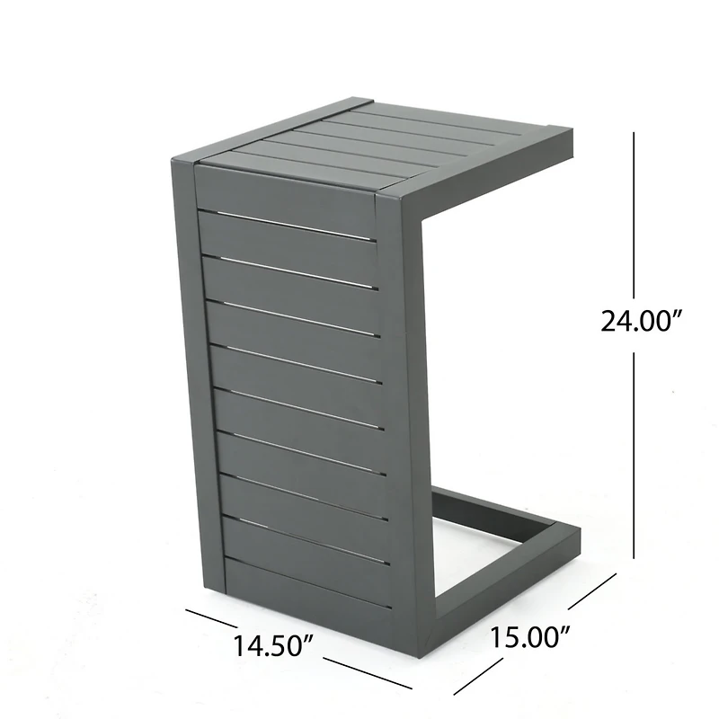 Streamdale Modern C-Shaped Patio Table Grey