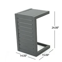 Streamdale Modern C-Shaped Patio Table Grey