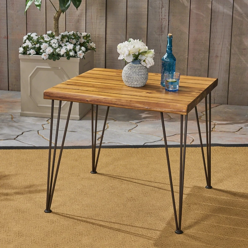 Streamdale Zion Industrial Acacia Wood & Metal Dining Table