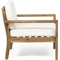 Simplie Fun Acacia Wood Club Chair With Wire Brushed Finish