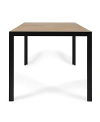 Streamdale Modern Acacia Wood & Iron Outdoor Dining Table