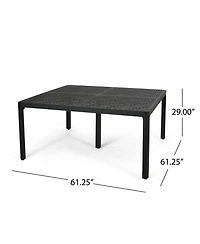Streamdale Modern Woven Aluminum Dining Table, Antique Matte Black