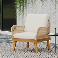 Streamdale Annisa Acacia Wood Rope Weave Club Chair