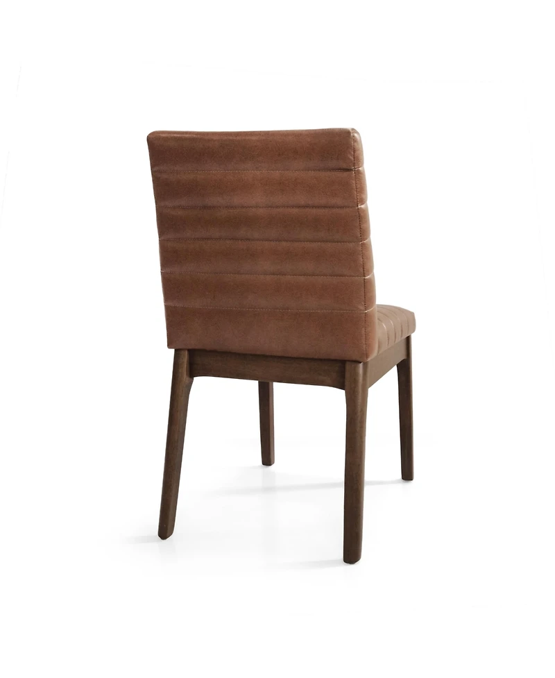 Streamdale Furniture Mid-Century Modern Dining Chair Set With Channel Stitching And Splayed Legs