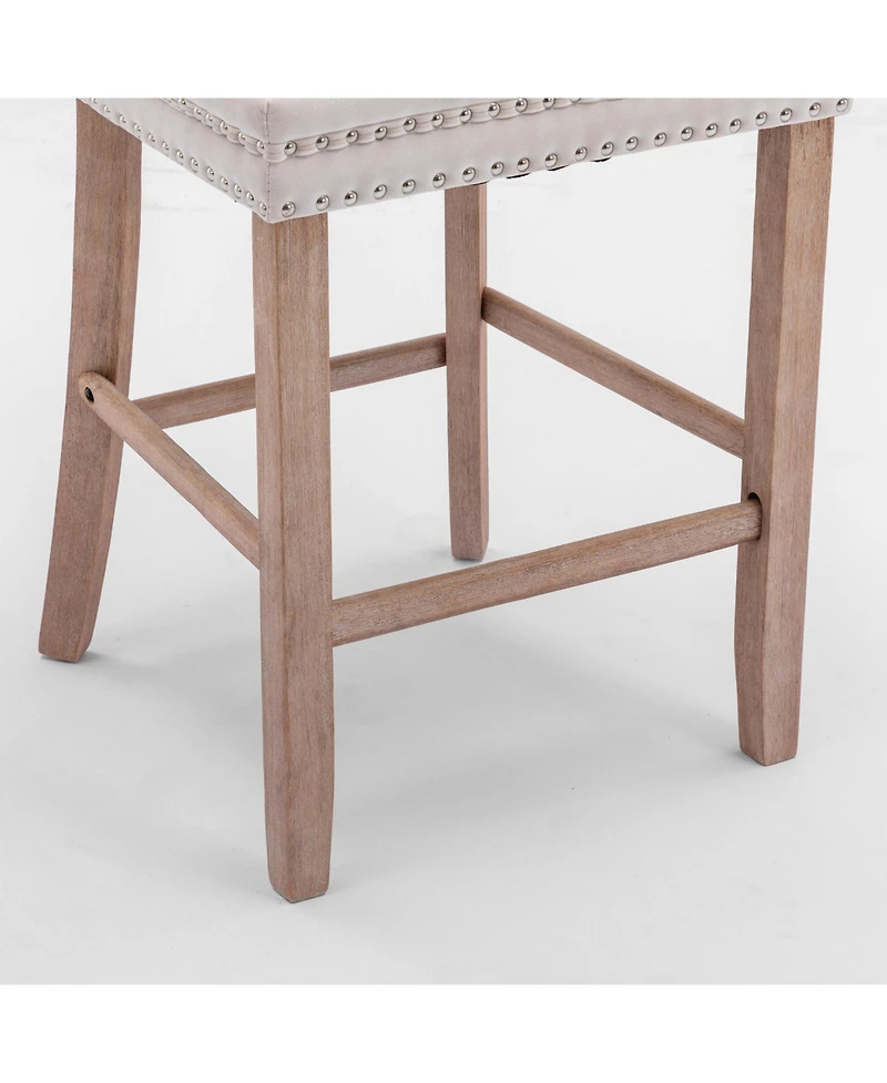 Streamdale Furniture Velvet Barstools with Button Tufted Backrest and Chrome Trim (Set Of 2)