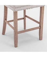 Streamdale Furniture Velvet Barstools with Button Tufted Backrest and Chrome Trim (Set Of 2)