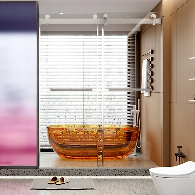 Streamdale 56-60" Double Sliding Soft-Close Shower Door, 10mm Tempered Glass