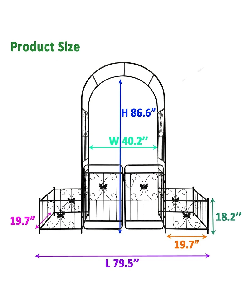 Streamdale Ornate Metal Garden Arch with Gate