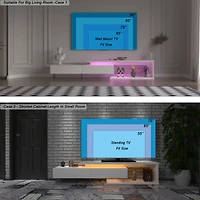 Extendable Led Tv Stand with Remote Control, Multiple Lighting Modes