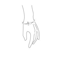 Bling Jewelry Fine Sterling Silver Egyptian Ankh Cross Bangle Bracelet - Spiritual Key of Life Sideways Horizontal