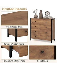 Slickblue 4-Drawer Dresser Modern Wooden Chest of Drawers for Bedroom Living Room