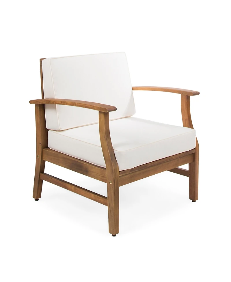 Streamdale Perla Acacia Wood Club Chair With Water-Resistant Cushion