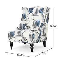 Streamdale Modern Wingback Club Chair, Black Checkerboard, 28D X 33W 38H Inch