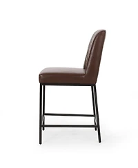 Streamdale Contemporary Diamond-Stitched Upholstered Counter Stool