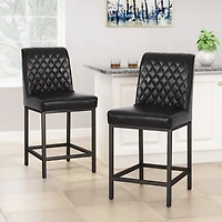 Streamdale Contemporary Diamond-Stitched Upholstered Counter Stool