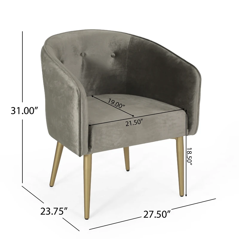 Streamdale Modern Glam Velvet Dining Chair With Button Tufting