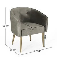 Streamdale Modern Glam Velvet Dining Chair With Button Tufting