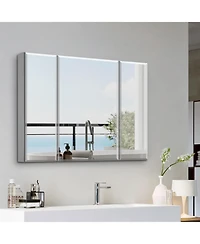 Simplie Fun 36x26" Aluminum Bathroom Cabinet: Recessed or Surface Mount