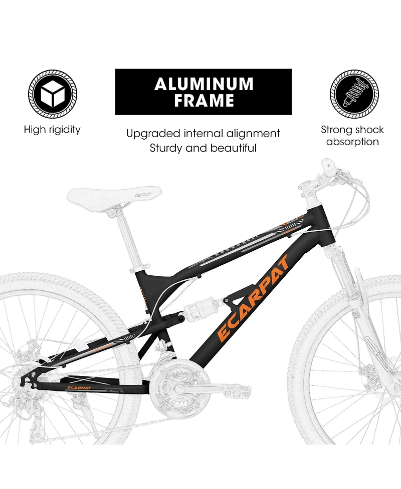 Streamdale Furniture 26" Aluminum Mountain Bike with 21-Speeds, Shock Absorption, and Disc Brakes