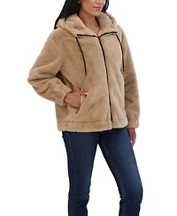 Sebby Juniors' Reversible Faux Fur Hooded Bomber Jacket