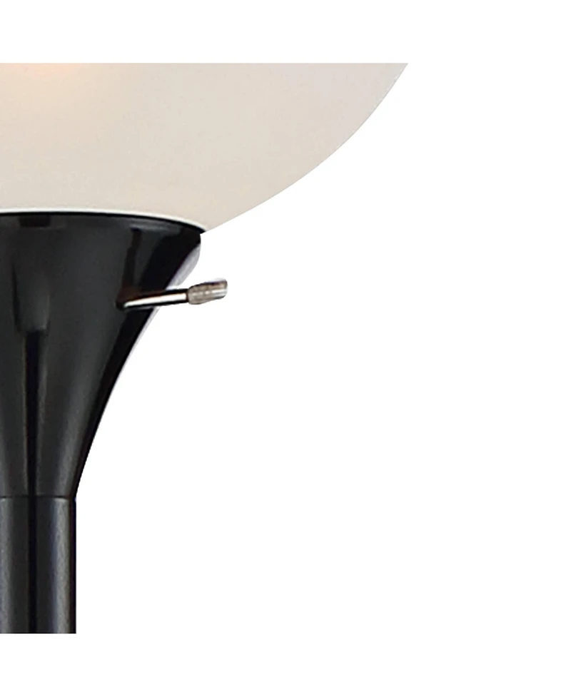 360 Lighting Bingham Modern Torchiere Floor Lamp with Side Lights 71 1/2" Tall Black Metal White Shade for Living Room Reading Bedroom Office Hou