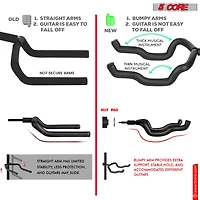 5 Core Triple Guitar Stand Floor Adjustable 30- 38.5 Inch Tripod Multi Guitars Holder Universal Folding Support for Acoustic Electric Bass Banjo Stand