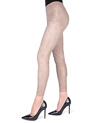 MeMoi Women's Snodato Marbled Leather Look Leggings