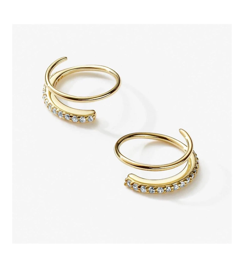 Ana Luisa Double Hoop Earrings - Harley Pave