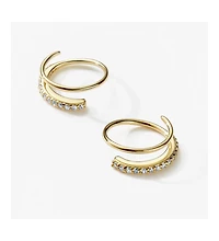 Ana Luisa Double Hoop Earrings - Harley Pave