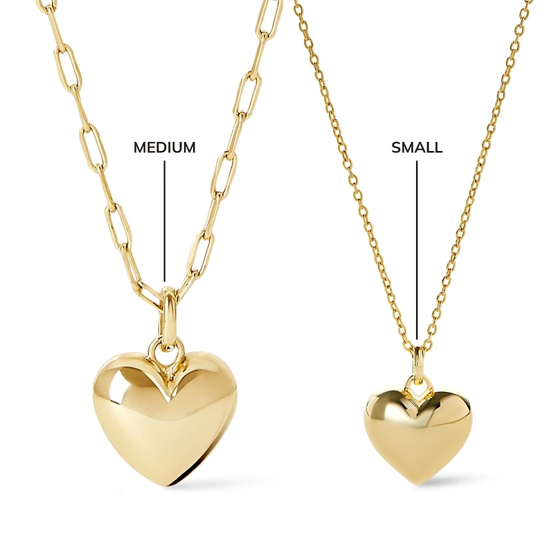 Ana Luisa Puffed Heart Necklace - Lev