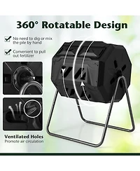 Slickblue 360° Rotatable Tumbling Composter with 2 Sliding Doors