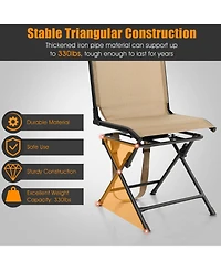 Slickblue All weather Outdoor Foldable 360 Degree Swivel Chair with Iron Frame
