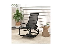 Slickblue 2-in-1 Outdoor Rocking Chair with 4-Position Adjustable Backrest for Patio Porch Poolside
