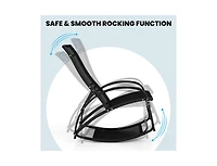Slickblue 2-in-1 Outdoor Rocking Chair with 4-Position Adjustable Backrest for Patio Porch Poolside