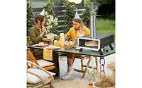 Slickblue Outdoor Pizza Oven Portable Wood Pellet Pizza Stove with 12 Inch Round Rotatable Pizza Stone
