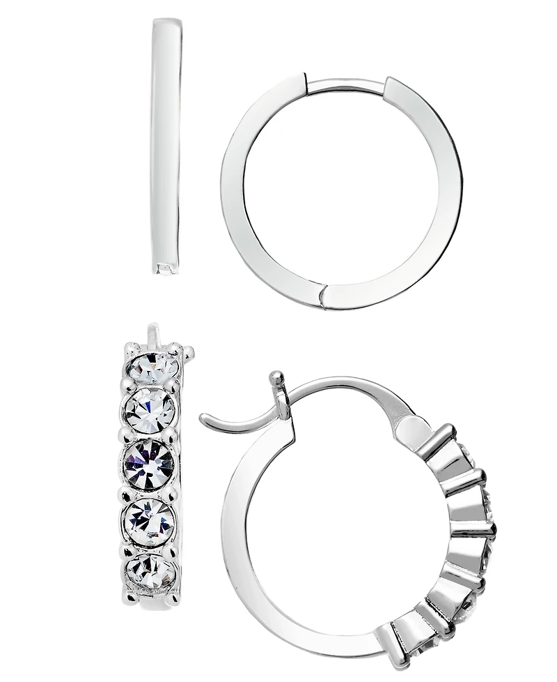 And Now This Clear Crystal Duo Hoop Earring Set