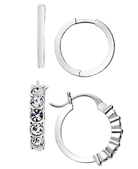 And Now This Clear Crystal Duo Hoop Earring Set