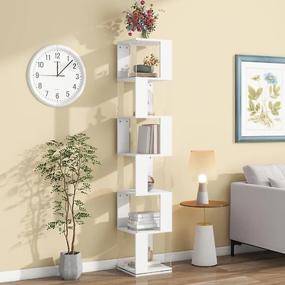 Streamdale Furniture 6-Tier Rotating Bookshelf: Stylish, Space-Saving, Multi-Functional