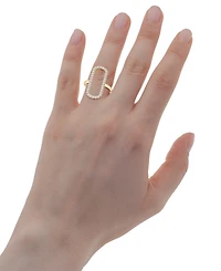 Diamond Open Rectangle Statement Ring (1/2 ct. t.w.) 14k Yellow or White Gold, Created for Macy's