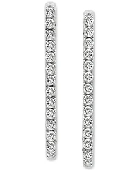 Diamond Open Rectangle Small Hoop Earrings (1/2 ct. t.w.) in 14k Yellow or White Gold, Created for Macy's