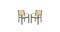 Slickblue Set of 2 Patio Dining Chairs with Removable Padded Cushions-18 Inches